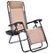 Adjustable Folding Recliner Chair with Cup Holder Tray and Sturdy Aluminum Frame for Indoor or Outdoor Use